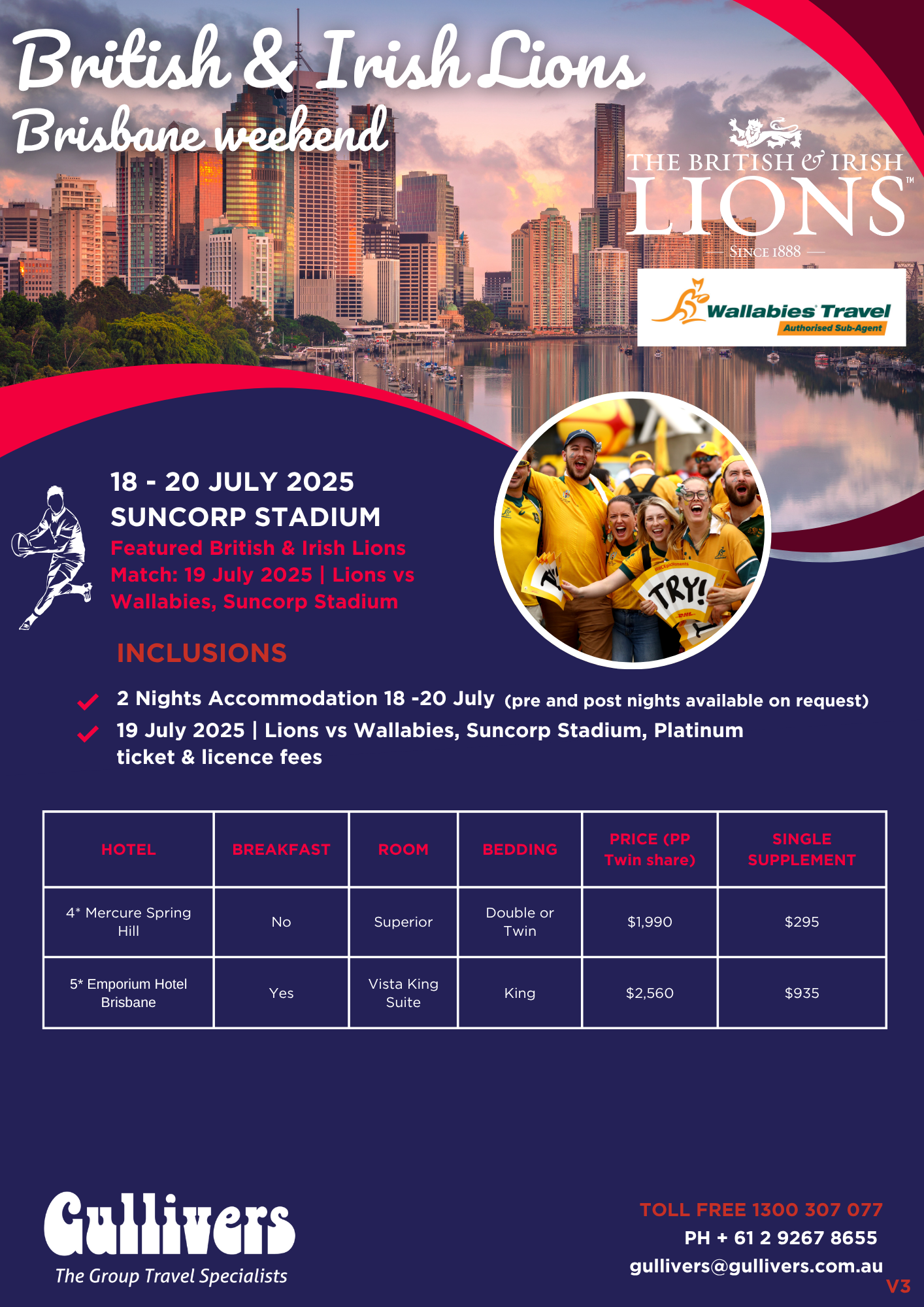 BRITISH & IRISH LIONS - Brisbane